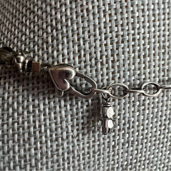 Vintage Crystal Necklace Woven Silver Chain - Picture 4 of 4